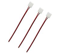 LEDSone 8mm 2 Pin LED Strip Light Connector with Pigtail (3pcs), 3528 Flexible LED Connector Solderless Clamp On Pigtail Adapter for 8mm Wide SMD 3528 2835 Single Color Flexible LED Tape