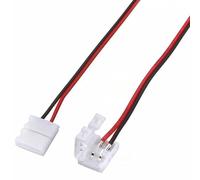 LEDSone 8mm 3528/2835 2 Pin LED Strip Light Connector with Pigtail (2pcs), 3528 Flexible LED Connector Solderless Clamp On Pigtail Adapter for 8mm Wide SMD 3528 2835 Single Color Flexible LED Tape