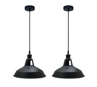 LEDSone 95cm Adjustable Metal Hanging Lamp Modern Pendant Lamp Fixture Hanging Pendant Lighting Ceiling Hanging Lighting for Kitchen Island Dining Room 2 Pack Without Bulb Black