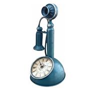 LEDSone Antique Telephone Desk Clock - Vintage Black Candlestick Style Table Clock with Quartz Movement | Retro Telephone Design Decorative Clock for Home Office Desk Décor