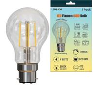 LEDSone B22 LED A60 Filament Bayonet Bulb, 4W (40W Equivalent) Energy Saving 6000K Cool White Dimmable, Retro 450Lumens GLS LED Bulbs for Home Living Dining Area Decorations (Energy Class A+)