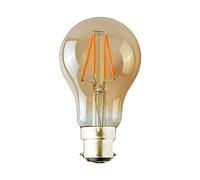 LEDSone B22 LED Filament Bayonet Bulb, 4W Energy Saving Bulbs, Retro Glass A60 LED Bulbs, 450Lm, 2700K Warm White A60 Clear Filament Bayonet Cap,Non-dimmable