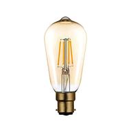 LEDSone B22 Vintage LED Dimmable Bulbs, 4W Bayonet Light Bulb, 2700K Warm White, Amber Retro Style Energy Saving Filament Decorative Bulbs