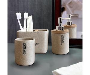 LEDSone Bathroom Accessories Set,3 Pcs Bathroom Accessory Gift Set, Soap Dispenser, Toothbrush Holder,Tumbler Modern Bathroom Decor