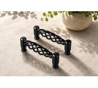 LEDSone Bird Cage Cabinet Handles 96mm Black Drawer Pulls 2 Pack Vintage