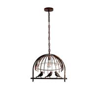 Ledsone Bird Cage Ceiling Industrial Chandelier Loft Pendant Light Rustic Red Color Hanging Light With Adjustable Cable