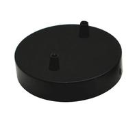 LEDSONE Black 2-Way Ceiling Rose - 120mm Round Metal Pendant Light Canopy Plate with Multiple Cable Outlets - Light Fitting Kit for Fabric Flex Cord, Ceiling or Wall Lamp