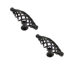 LEDSone Black Birdcage Cabinet Handle 100mm Vintage Antique Bar Pull | Birds Nest Wire Cage Kitchen Cupboard Drawer Handle | Wardrobe Dresser Furniture Hardware | Farmhouse Retro Style