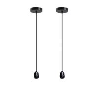 Ledsone Black Industrial E26/e27 Pendant Light Kit Metal Lamp Holder, 100Cm Braided Cable