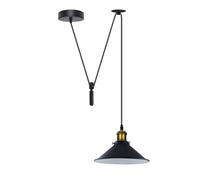 Ledsone Black Inner White Single Head Ceiling Pendant Light Adjustable 195Cm Cord E27 Bulb Base 110V-240V