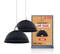 LEDSONE Black Lamp Shade for Ceiling Lights Modern Pendant Light Fitting, 21cm Light Shade for Kitchen, Bedroom or Living Room LED Flush Ceiling Lampshade, 2PCS Home Décor Light Shade Ceiling