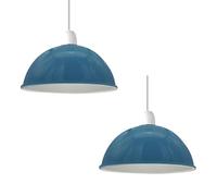 LEDsone Blue 2 Pack Lampshade for Ceiling Light Industrial Replacement Metal Pendant Light Shade