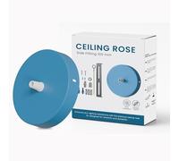 LEDSone Blue Ceiling Rose 100mm Single Outlet Side Entry Pendant Light Ceiling Plate Modern Decorative Metal Ceiling Mount with Concealed Wiring Easy Install for Hanging Pendant Lamps