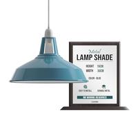 LEDSone Blue Metal Lamp Shades in a Retro Modern Style Antique Shades for Ceiling Lights, Lampshades for Vintage Industrial Pendant Lights Bedroom, Kitchen, and Bathroom