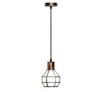 LEDSone Brushed Copper Wire Cage Pendant Light, Nest Style Metal Ceiling Lamp Shade, Adjustable 90 cm Hanging Fitting, Industrial Design for Kitchen Dining Indoor
