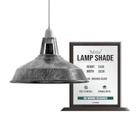 LEDSone Brushed Silver Metal Lamp Shades in a Retro Modern Style Antique Shades for Ceiling Lights, Lampshades for Vintage Industrial Pendant Lights Bedroom, Kitchen, and Bathroom
