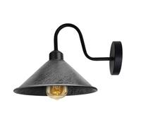 LEDSone Brushed Silver Swan Neck Wall Lamp Vintage Industrial E27 Sconce