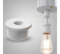 LEDSone Bushing Adapter Connector 20mm Male Outer x 10mm Female Inner BSPT Thread Converter Reducing Bush Nipple for Conduit Pipe | Metal Bush for Pipe Size Conversion - White