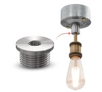 LEDSone Bushing Adapter Connector 20mm Male Outer x 10mm Female Inner BSPT Thread Converter Reducing Bush Nipple for Conduit Pipe | Metal Bush for Pipe Size Conversion - Satin Nickel