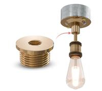 LEDSone Bushing Adapter Connector 20mm Male Outer x 10mm Female Inner BSPT Thread Converter Reducing Bush Nipple for Conduit Pipe | Metal Bush for Pipe Size Conversion - French Gold