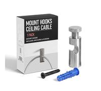 LEDSone Ceiling Cable Mount Hooks for Swag Chandelier and Spider Lighting Minimalist Cord Keeper Easy Fit Metal Hook with Screw for Pendant Light Cable