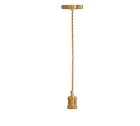 LEDSone Ceiling Hemp Pendant Lighting Industrial Metal E27 Base 95cm Height Adjustable Hanging Pendant Light Fixture for Living Room Bedroom Café (French Gold, Without Bulb)
