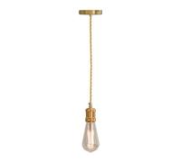 LEDSone Ceiling Hemp Pendant Lighting Industrial Metal E27 Base 95cm Height Adjustable Hanging Pendant Light Fixture for Living Room Bedroom Café (French Gold, with Bulb)