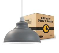 LEDSone Ceiling Light Shade, Vintage Metal 29cm Curvy Shaped Lamp Shades Easy fit Ceiling Pendant Lightshade for Living Rooms bedrooms Living Room Kitchen Dining Room Cafe Restaurant (Grey)