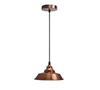 LEDSone Ceiling Pendant Light 20cm Width Barn Shape Copper Metal E27 Large Industrial Lamp Shade Fitting Fixtures Easy Fit Decor for Island Kitchen Bedroom Cafe Living Room
