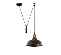 LEDSone Ceiling Pendant Light, 29cm Metal Red Curvy Shade, Height Adjustable 2m Cable,E27 Bulb Base, Industrial Pulley Lighting, Island Lamp Farmhouse Dinner Room Kitchen Hallway
