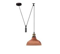 LEDSone Ceiling Pendant Light, 29cm Metal Rose Gold Curvy Shade, Height Adjustable 2m Cable, E27 Bulb Base, Industrial Pulley Lighting, Island Lamp Farmhouse Dinner Room Kitchen Hallway