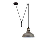 LEDSone Ceiling Pendant Light, 29cm Metal Wide Light Shade, Height Adjustable 2m Cable, Vintage Edison 60w E27 Bulb Base, Industrial Pulley Lighting Lamp for Dinner Room Kitchen Island (CLPL2M)