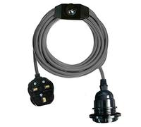 LEDSone Ceiling Pendant Light Fitting with E27 Plug-in Lamp Holder 4m Fabric Cable - Dimmer Switch and UK Plug for DIY Lighting Hanging Lamps and Home Décor