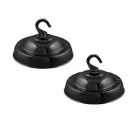 LEDSone Ceiling Rose 105mm Black 2 Pack Hook Plate Vintage Metal Heavy Duty