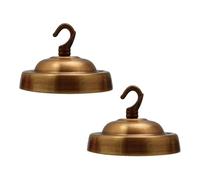 LEDSone Ceiling Rose Hook Plate Vintage Yellow Brass Metal 10.5 cm 2 Pack Antique Single Out Side Fitting with Accessories for Chandliers Pendant Lights Wall Lamps Hanging Lights Planters Decorations
