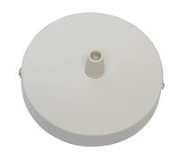 LEDSone Ceiling Rose Pendant Cable Grip Clamp Plate for Light Fitting Hanging Lamp,100mm Black Colour Full Set UK Stock (White)