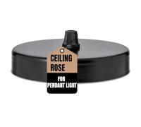 LEDSone Ceiling Rose Pendant Cable Grip Clamp Plate for Light Fitting Hanging Lamp,100mm Black Full Set UK Stock (Black) (1 Pack)