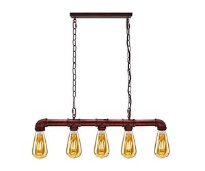 LEDSone Celling Pendant Light Industrial Metal Water Pipe 5 Light Steampunk E27 Bar Light Metal Adjustable Hanging Chain