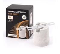 LEDSone Ceramic Porcelain Lamp Holder, E26 E27 Edison Screw, 3 Pack
