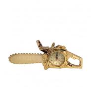 LEDSone Chainsaw Table Alarm Clock - Vintage French Gold Novelty Desk Clock for Men, Battery Powered Chainsaw-Shaped Table Clock for Bedroom, Office, Workshop & Unique Gift Décor