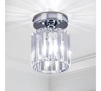 LEDSone Chandelier Crystals Ceiling Lighting Fixtures, Chrome Modern Mini Ceiling Light, Small Semi Flush Mount Ceiling Light for Kitchen Hallway Dining Rooms Living Rooms Bar