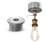 LEDSone Chrome Bushing Adapter Connector 20mm Male Outer x 10mm Female Inner BSPT Thread Converter Reducing Bush Nipple for Conduit Pipe, Lamp Holder & Ceiling Light Fittings