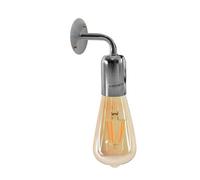 Ledsone Chrome Metal Industrial Wall Sconce H13Cm Vintage Style E27 Indoor Light With Bulb