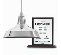 LEDSone Chrome Metal Lampshade Retro Easy fit Vintage Pendant Light Shade | Retro Chrome Metal Lampshade for Ceiling Lights,Easy Fit Vintage Industrial Pendant Light Shade for Bedroom, Kitchen Bathroom