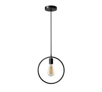 LEDSone Circle Shape Black Pendant Ceiling Lights Shade Wire Frame E27 Holder DIY Minimalist Hanging Lights with Adjustable Wires for Living Room Coffee Shop Hotel Hallway Bar