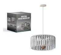 LEDSONE Clear Glass Chandelier Pendant Light Shade 30cm White Finish Industrial Ceiling Acrylic Crystal Chandelier Easy Fit Lampshades for Living Room Lighting Bedroom Kitchen Hallway
