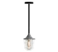 Ledsone Conduit Pendant Light Kit Industrial Farmhouse Black Steel E27 Cage Fitting Ceiling Fixture 80Cm