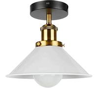 LEDSone Conical Shade 22cm Flush Ceiling Light with E27 Lamp Holder Ceiling Light Fitting Perfect for Bedroom, Living Room, Cafe, Restaurant, Bar with Bulb White