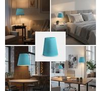 LEDSONE Coolie Fabric Lampshade with Free A60 LED Bulb Easy Fit Light Blue Shade 17cm for Ceiling Lights Floor Lamps Pendant Fixtures and Indoor Home Lighting Decor Modern Stylish Shade