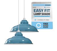 LEDSone Cyan Blue Lamp Shades with White Inner, 32cm Lampshades for Ceiling Lights, Wall Lamps & Floor Lamps, Light Shade Ceiling for Living Room, Bedroom, Kitchen, Hallway, Home Décor